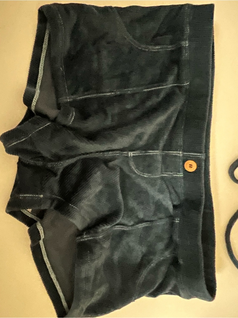 OP Dark Blue Corduroy Triangle Bikini Top and Swim Shorts - Picture 4 of 9